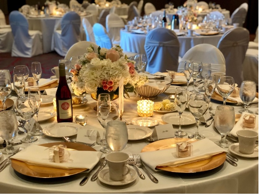Floral decorations at two different events